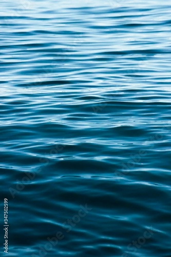 蓝色波纹水的细节镜头